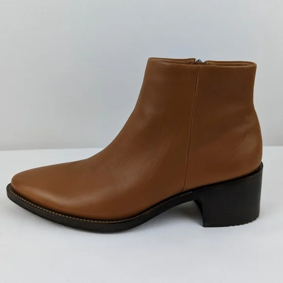 ECCO Sartorelle Shape 35 Ankle Boot Leather Inside Zip Sierra EU40 US 9-9.5 NIB - Picture 2 of 14